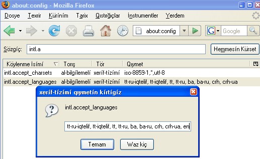 Qabul itílgen tíller köylenmesí